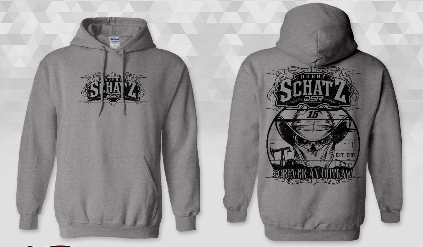 Forever an Outlaw Tonal Print on Graphite Heather Gildan Hoodie