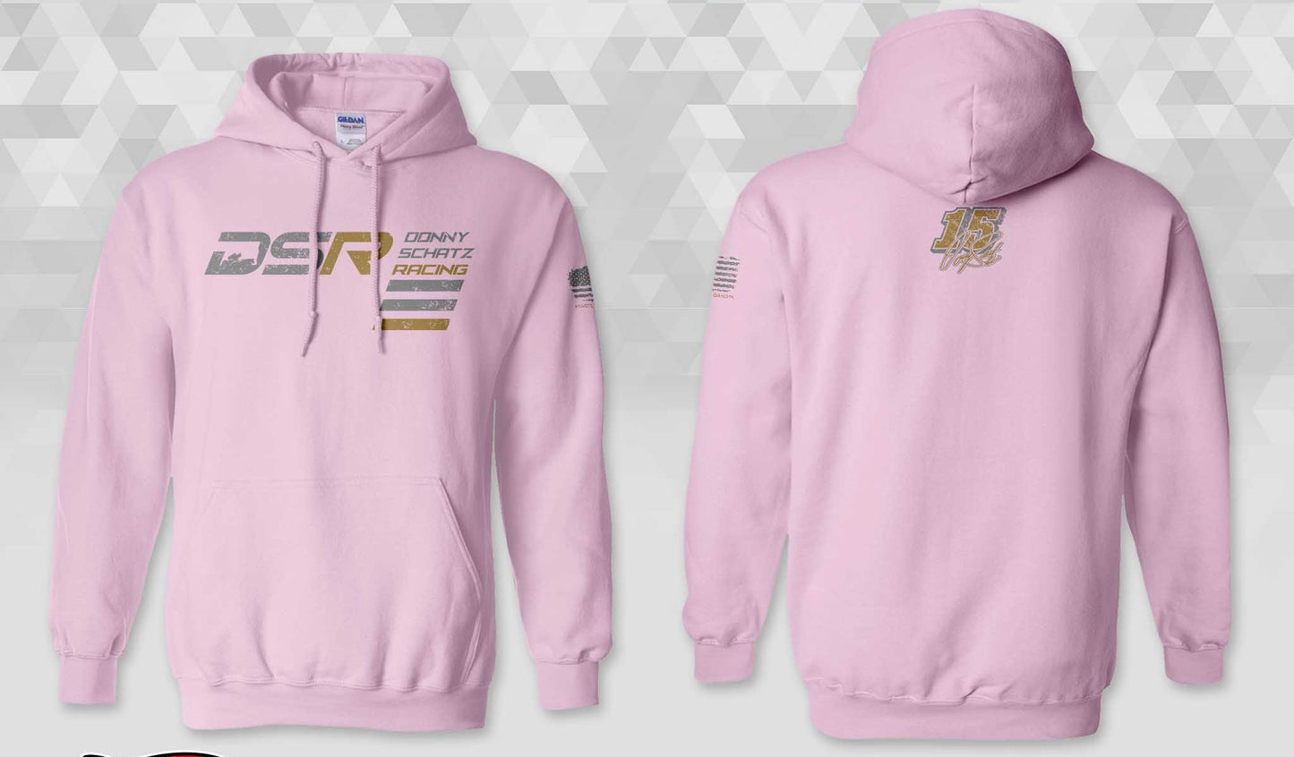 Hoodie Vertical Design Light Pink Gildan