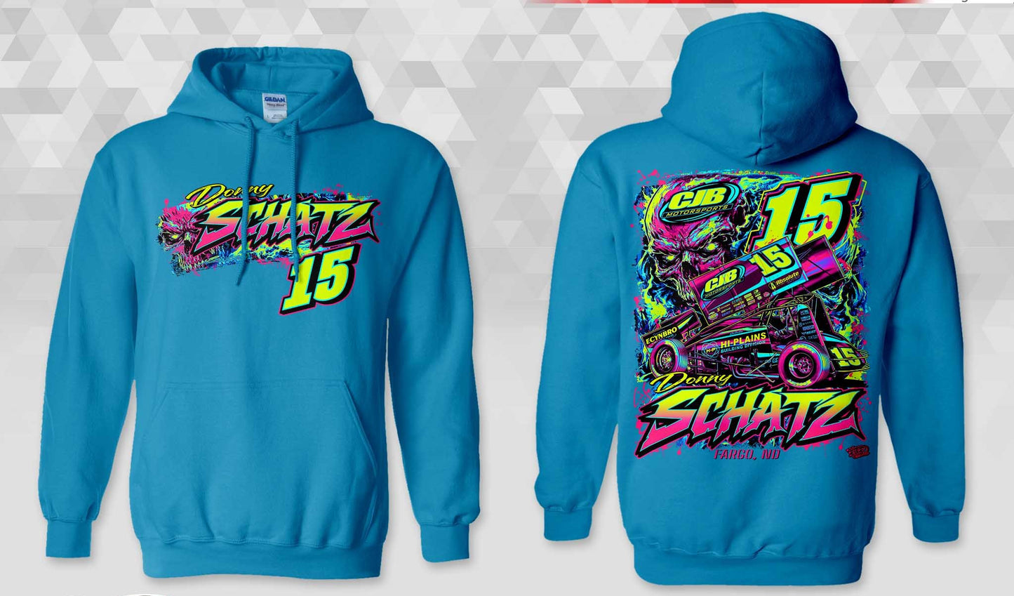 Neon Cool Sapphire Gildan Hoodie