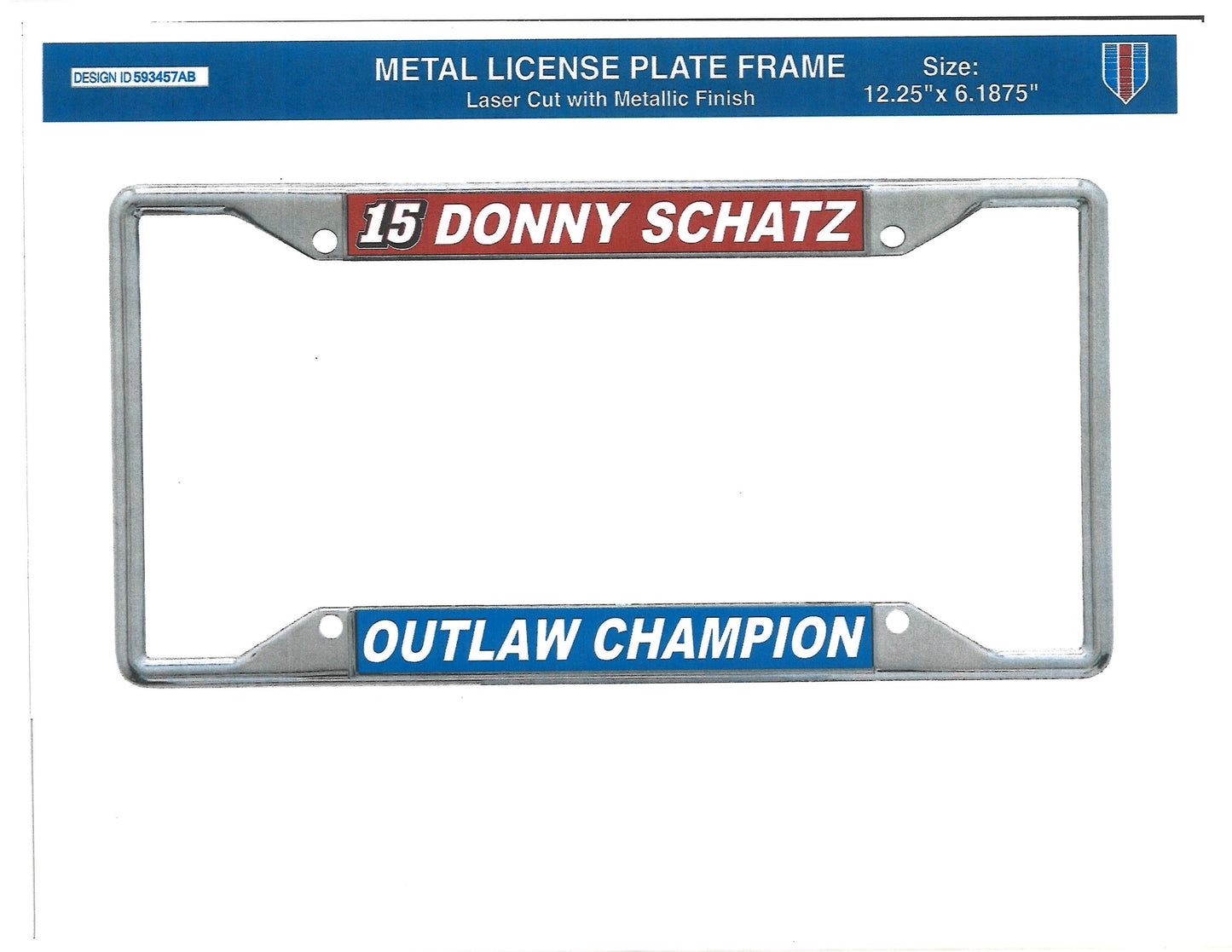 License Plate Holder Silver/Outlaw Champion