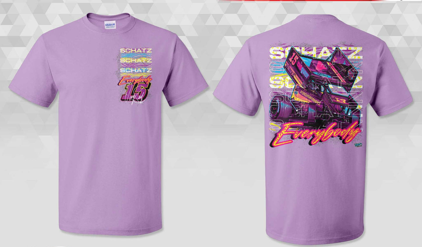 Sale Schatz "Everybody" Orchid Gildan Dryblend Shirt