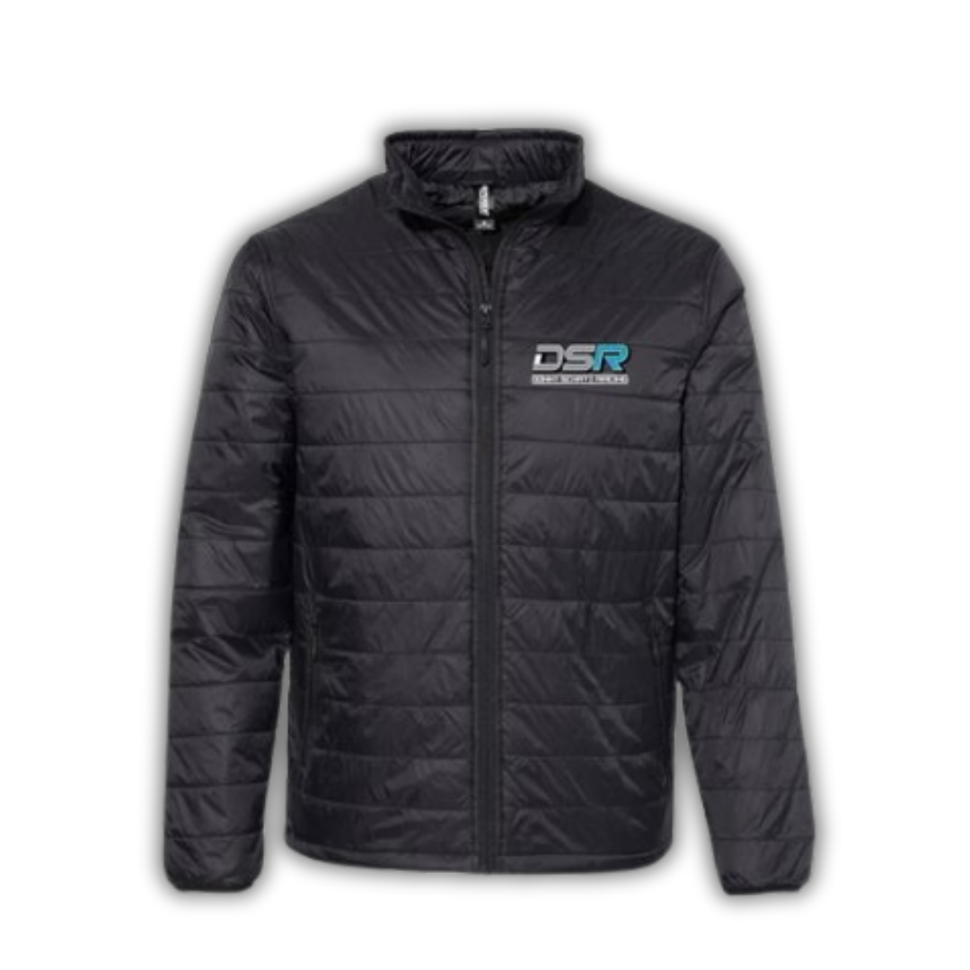 Mens Puffer District Thread Jacket With Embroidery