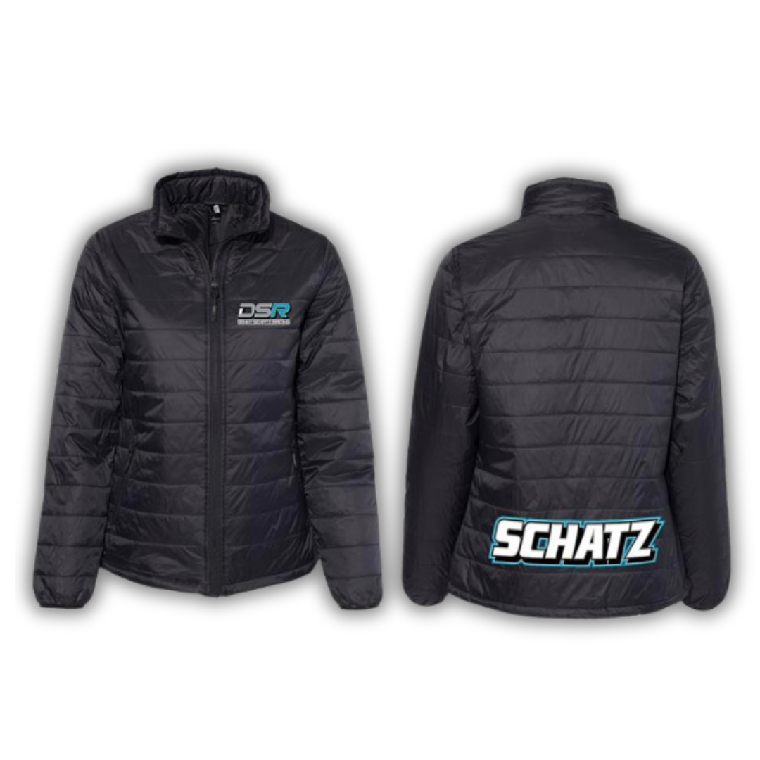 Womens Puffer District Thread Jacket With Embroidery