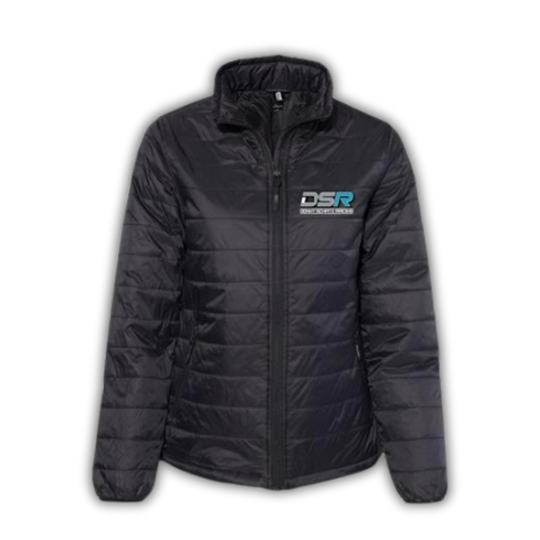 Womens Puffer District Thread Jacket With Embroidery