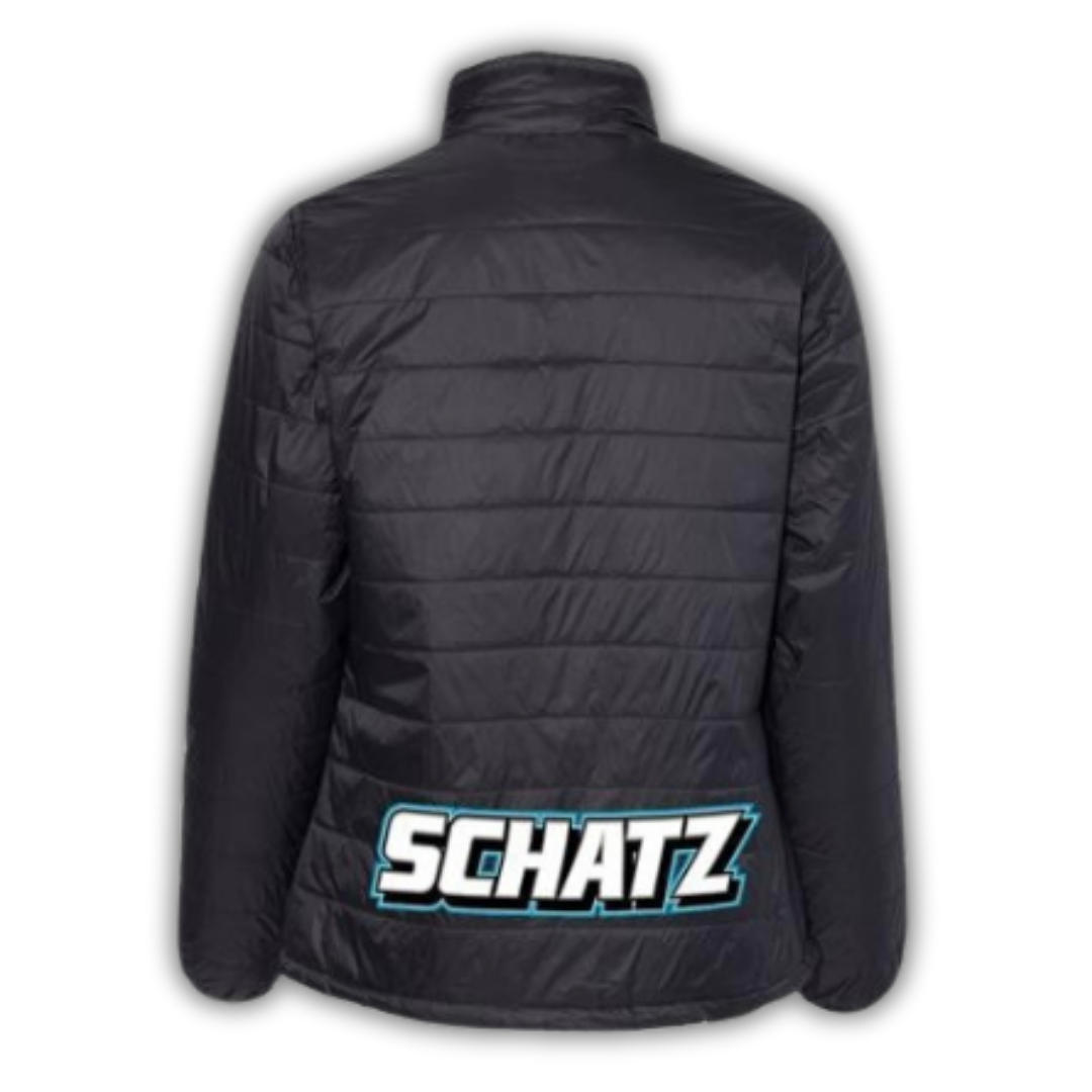 Womens Puffer District Thread Jacket With Embroidery