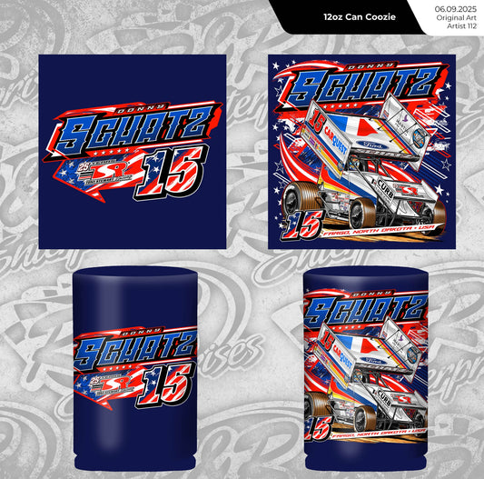 Can Koozie Donny Schatz Blue Patriotic