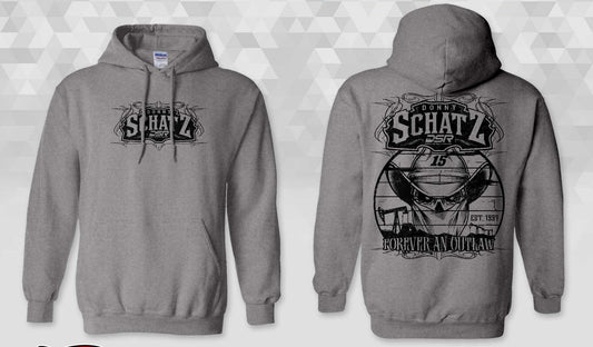 Forever an Outlaw Tonal Print on Graphite Heather Gildan Hoodie