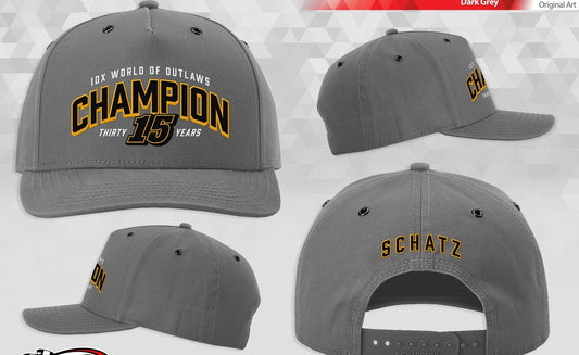 2026 Donny Schatz 10X Champion/30 Years Light Gray Snapback Hat
