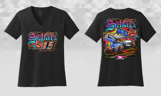 Sale Ladies V Neck Black Cotton Tshirt