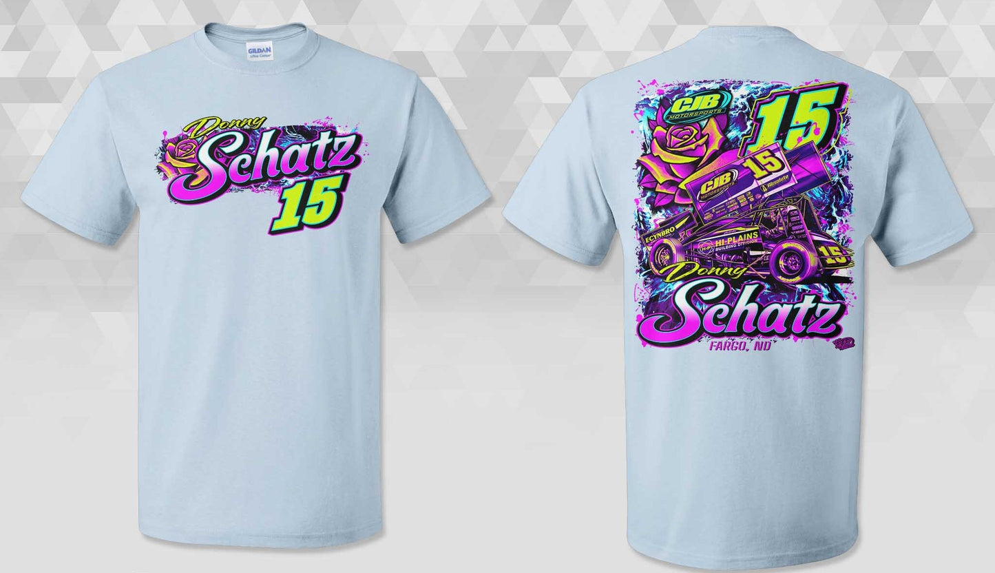 Cool Neon Rose Light Blue Gildan Softblend TShirt